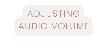 Adjusting Audio Volume