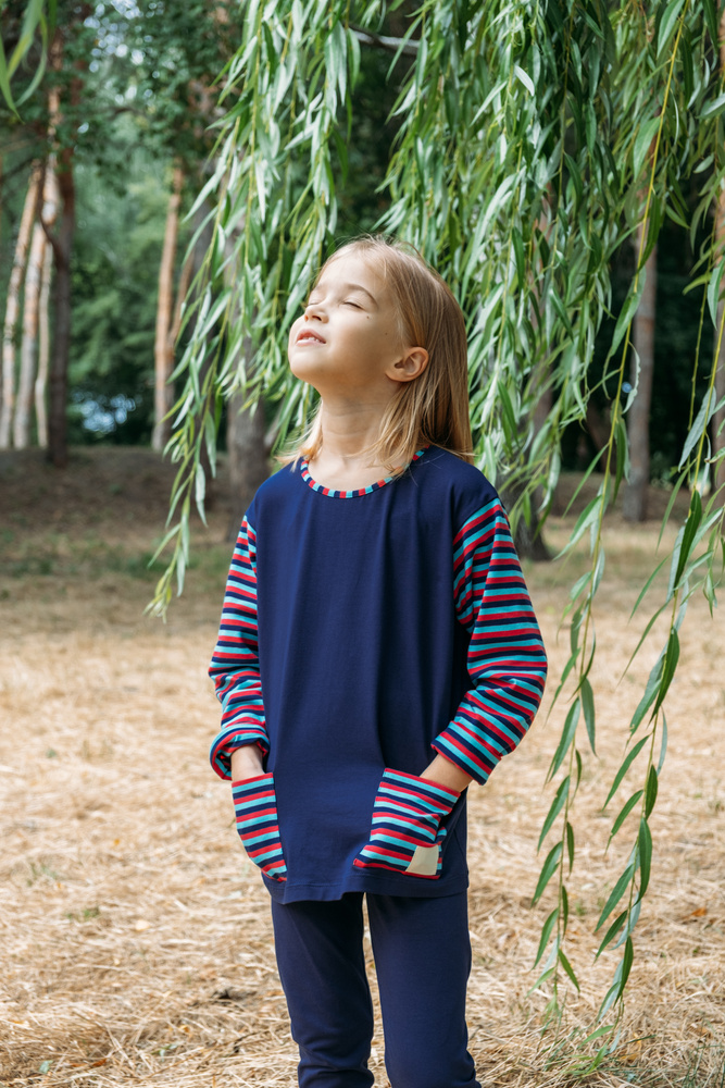 Young Girl Taking a Deep Breath